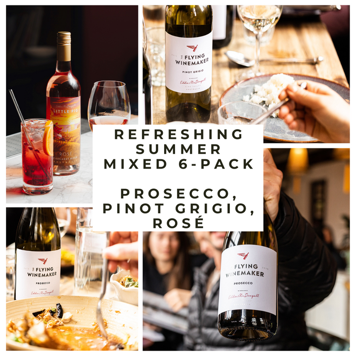 Refreshing Summer Mixed 6-Pack  Prosecco, Pinot Grigio, Rosé